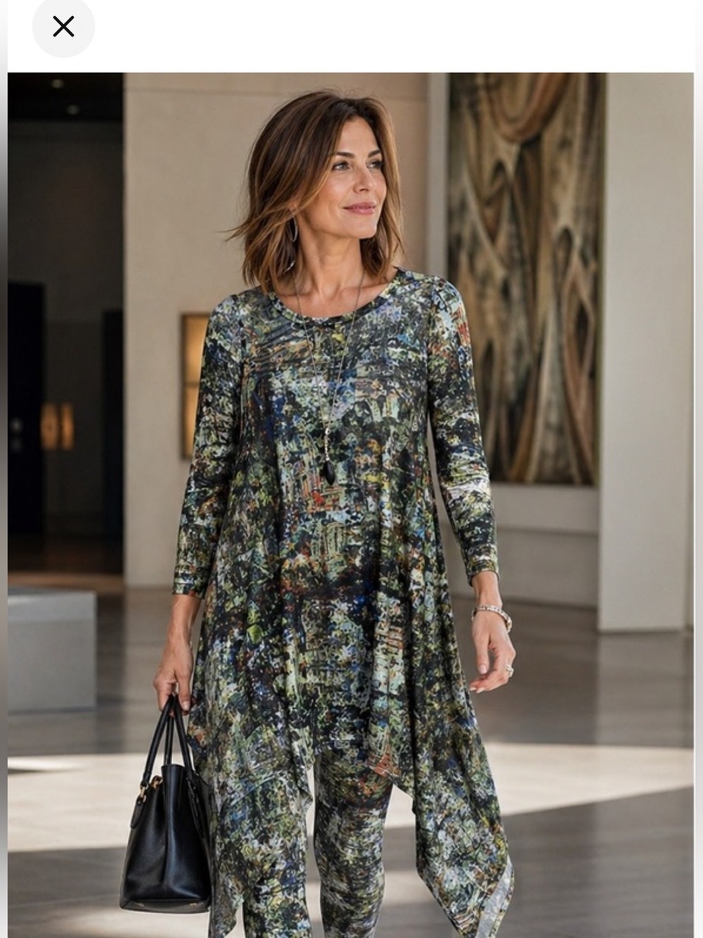 Kozan New Mesh Asymmetrical Mandy Tunic Top  Art To Wear,L